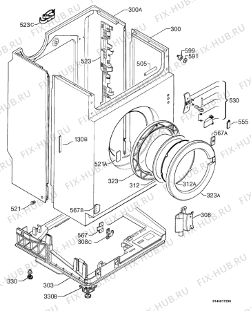 Взрыв-схема стиральной машины Juno WT8013 - Схема узла Housing 001